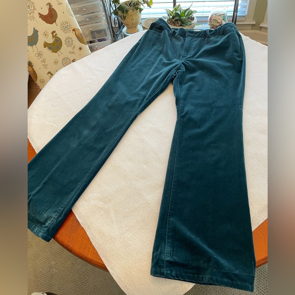 CHICOS TEAL VELVET JEANS